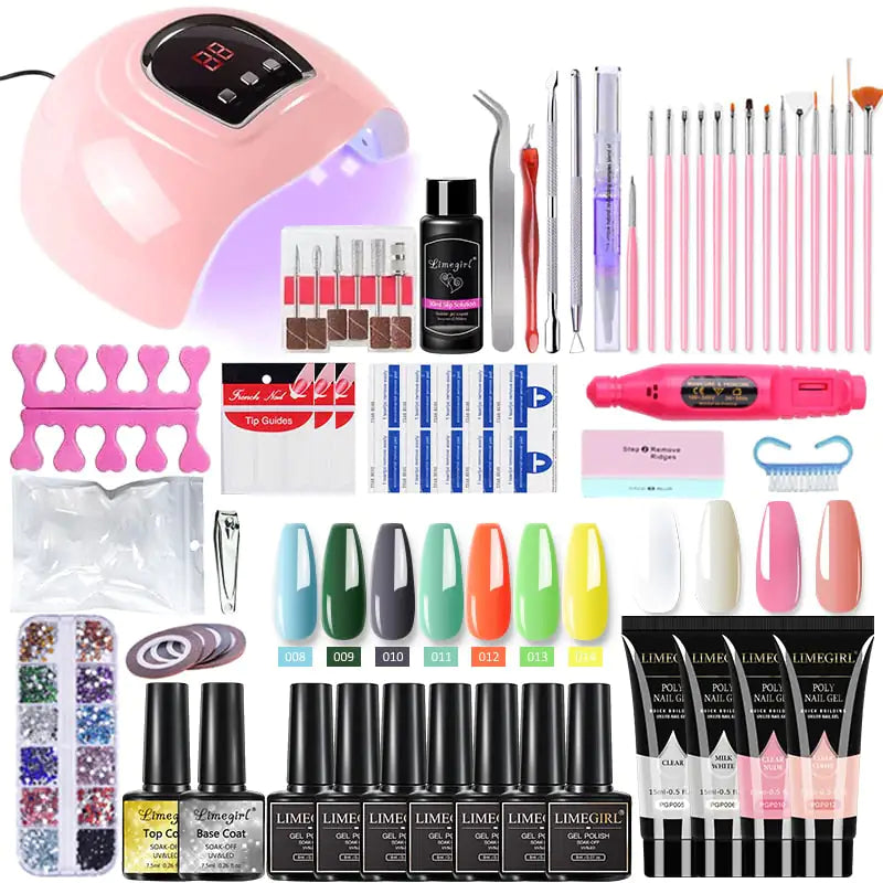 Kit de gel para uñas Poly con lámpara UV de 54 W