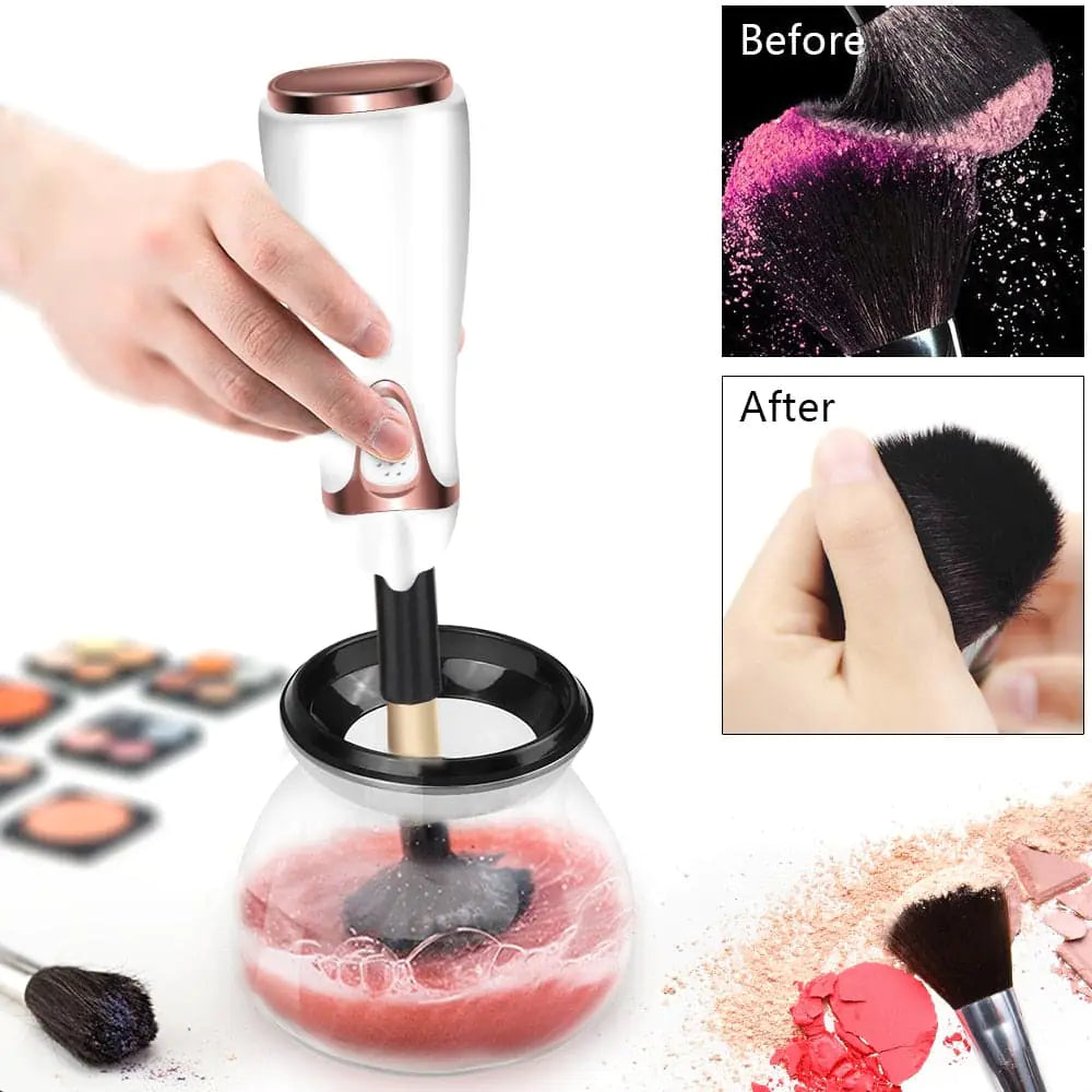 Limpiador automático de brochas de maquillaje