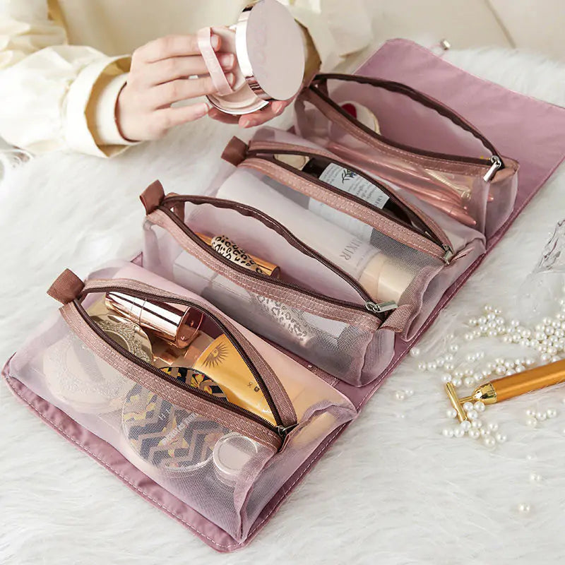 Bolsa de cosméticos de nailon plegable