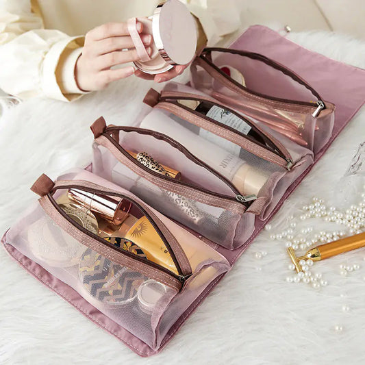 Bolsa de cosméticos de nailon plegable