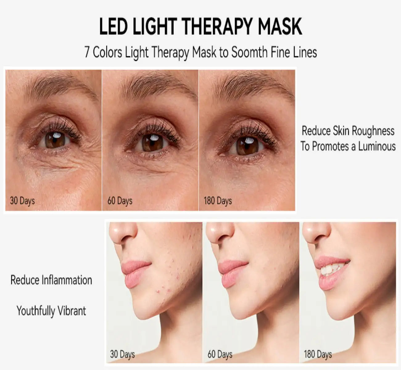 Máscara facial con terapia de luz