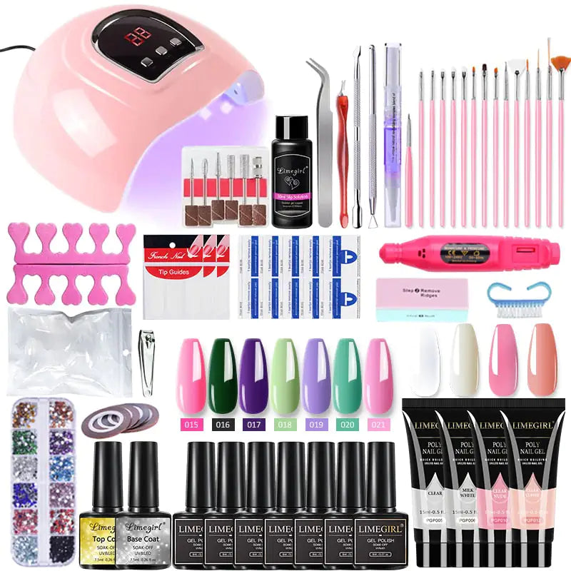 Kit de gel para uñas Poly con lámpara UV de 54 W