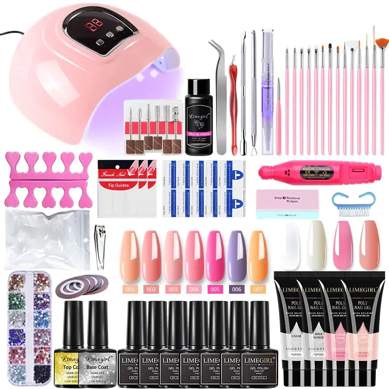 Kit de gel para uñas Poly con lámpara UV de 54 W