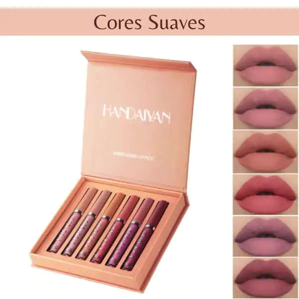 Conjunto de Batons Líquidos Matte com 6 Cores