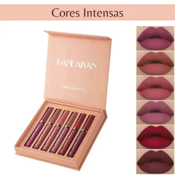 Conjunto de Batons Líquidos Matte com 6 Cores